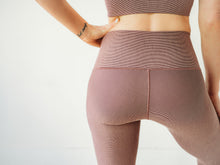 Load image into Gallery viewer, Mauve Microstripe Yoga Pants *FINAL SALE*