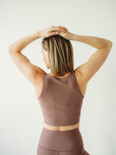 Load image into Gallery viewer, Mauve Microstripe Crop Top *FINAL SALE*