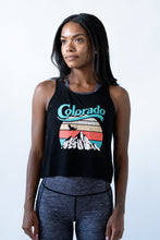 Load image into Gallery viewer, Colorado Mountain Crop Top Black
