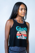 Load image into Gallery viewer, Colorado Mountain Crop Top Black