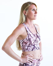 Load image into Gallery viewer, Pink Snakeskin Longline Sports Bra *FINAL SALE*