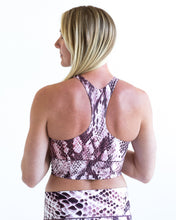 Load image into Gallery viewer, Pink Snakeskin Longline Sports Bra *FINAL SALE*