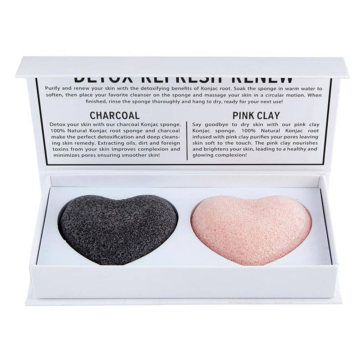 Set of 2 Heart Shaped Konjac Sponges