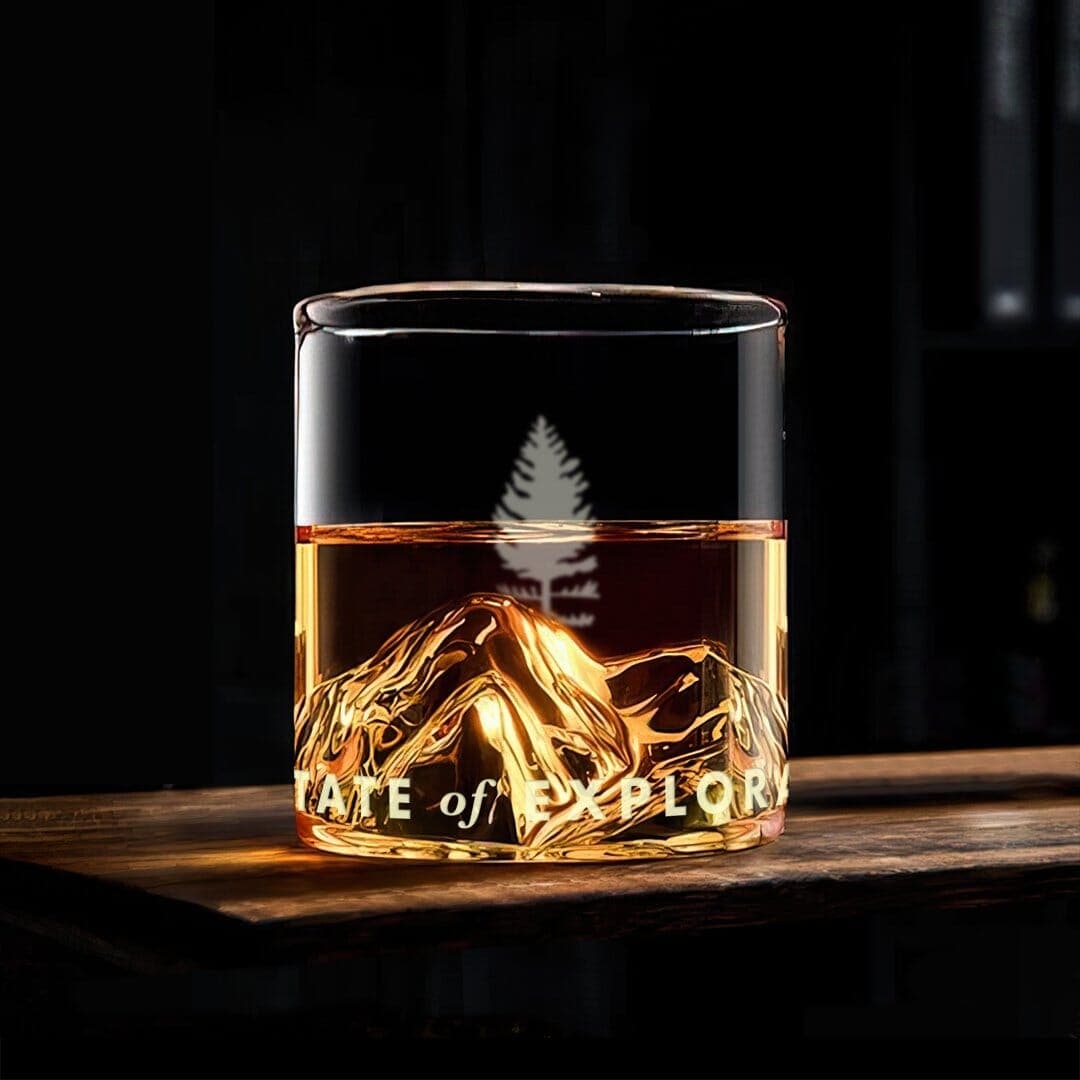 The Fourteener Mountain Whiskey Glass