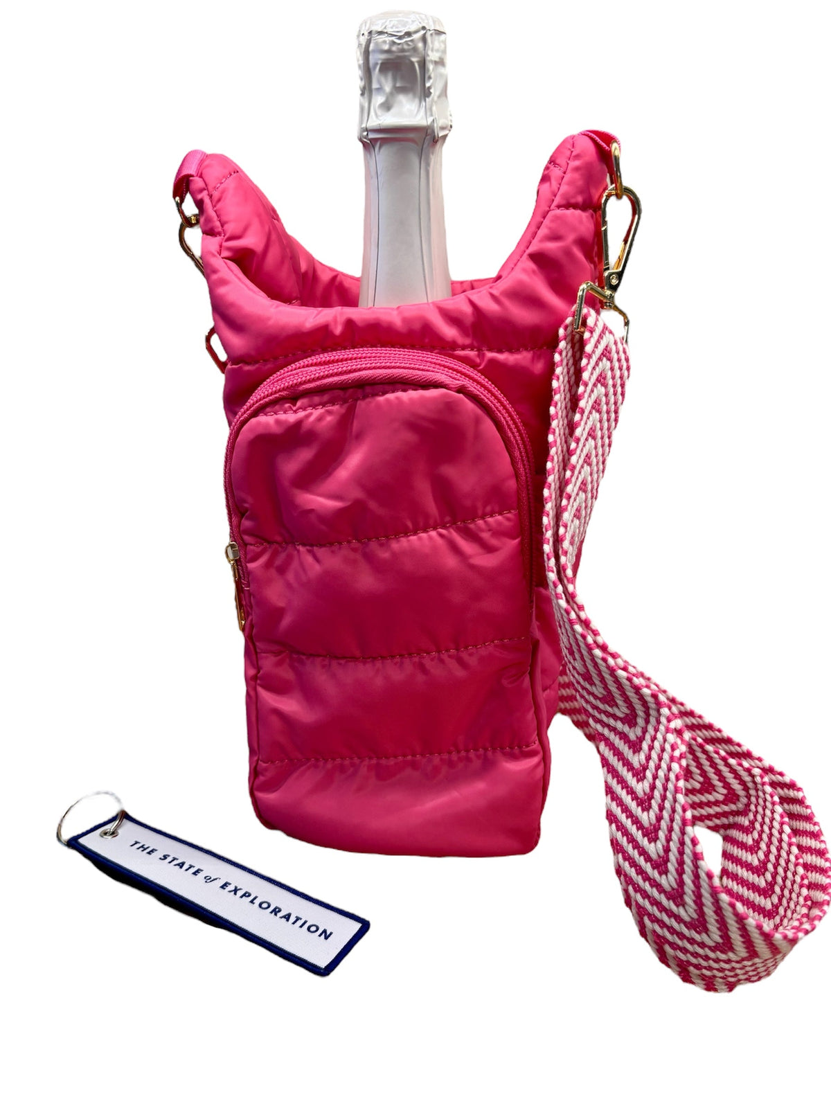 Quilted Quench Puffy Bottle Tote - PINK