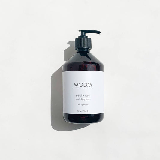 MODM Hand + Body Lotion w/ Aloe + Green Tea - Neroli + Rose (500 ml)