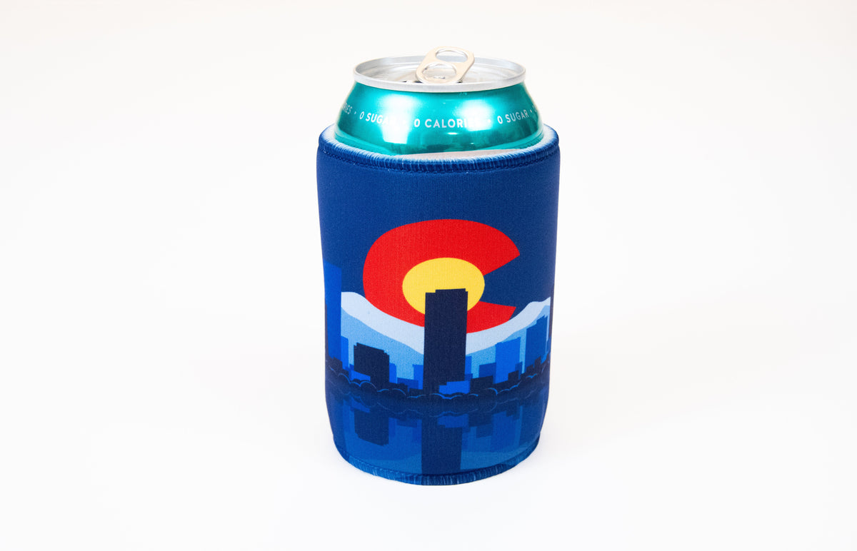 Reflective Colorado Skyline Can Koozie