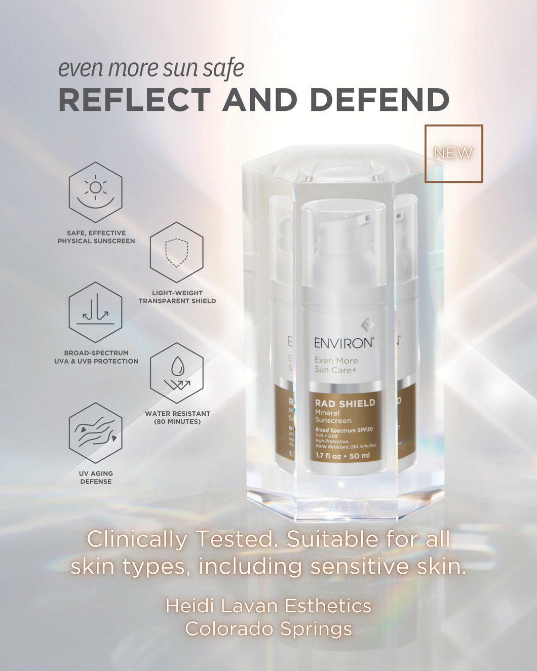 **NEW** RAD SHIELD Mineral Sunscreen SPF 30 with HEV Protection 50 ml