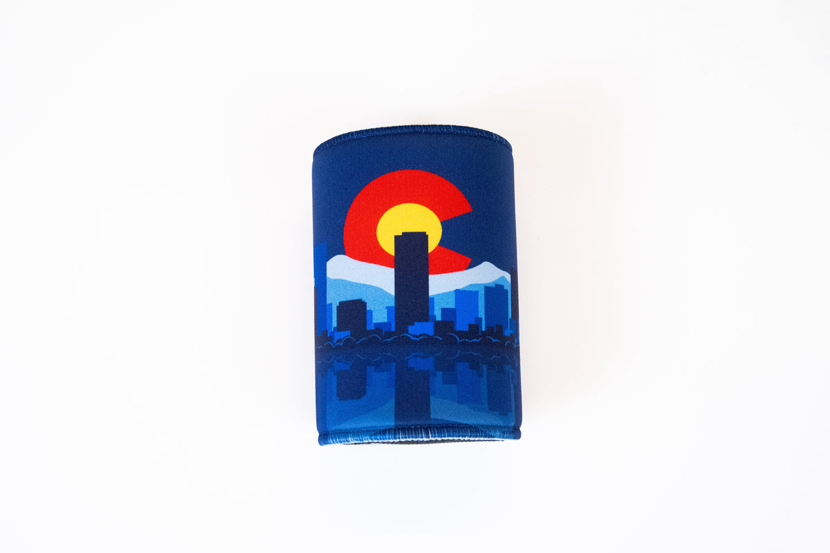 Reflective Colorado Skyline Can Koozie