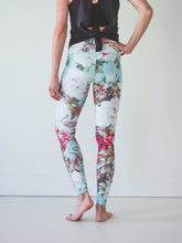 Load image into Gallery viewer, Teal Floral Yoga Pants *FINAL SALE*
