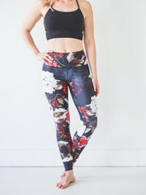 Load image into Gallery viewer, Black Floral Yoga Pants *FINAL SALE*
