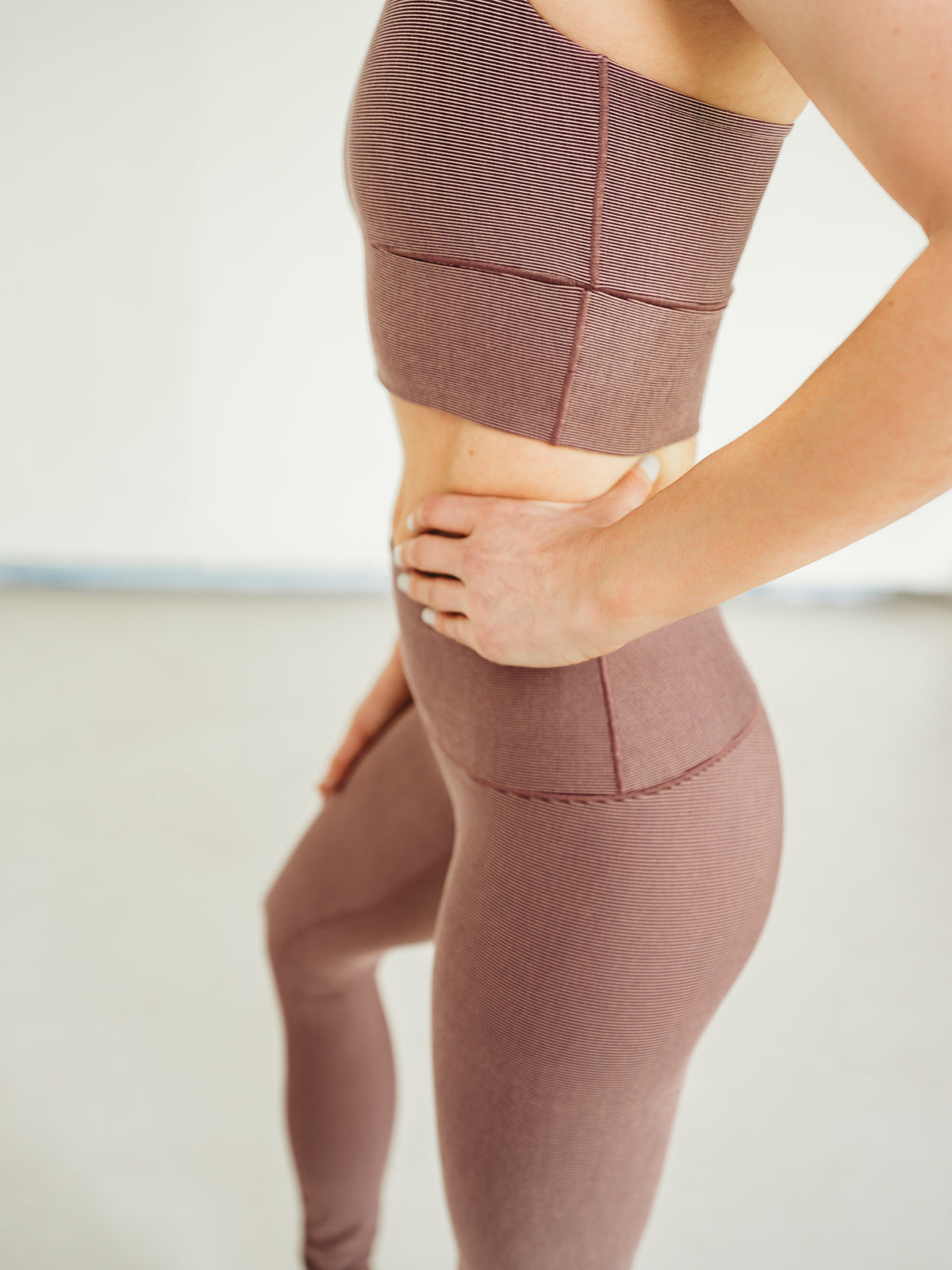 Mauve Microstripe Yoga Pants  *FINAL SALE*
