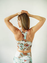 Load image into Gallery viewer, Teal Floral Longline Sports Bra *FINAL SALE*
