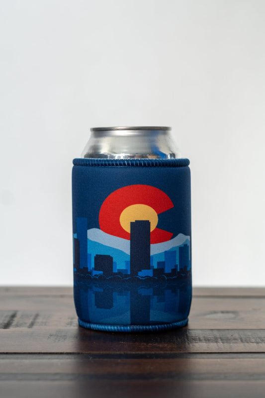 Reflective Colorado Skyline Can Koozie