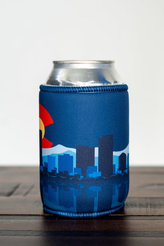 Reflective Colorado Skyline Can Koozie