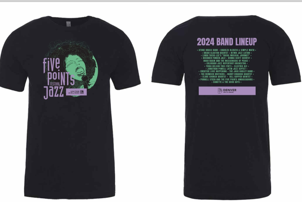 Official 2024 Denver Five Points Jazz Festival T-Shirt