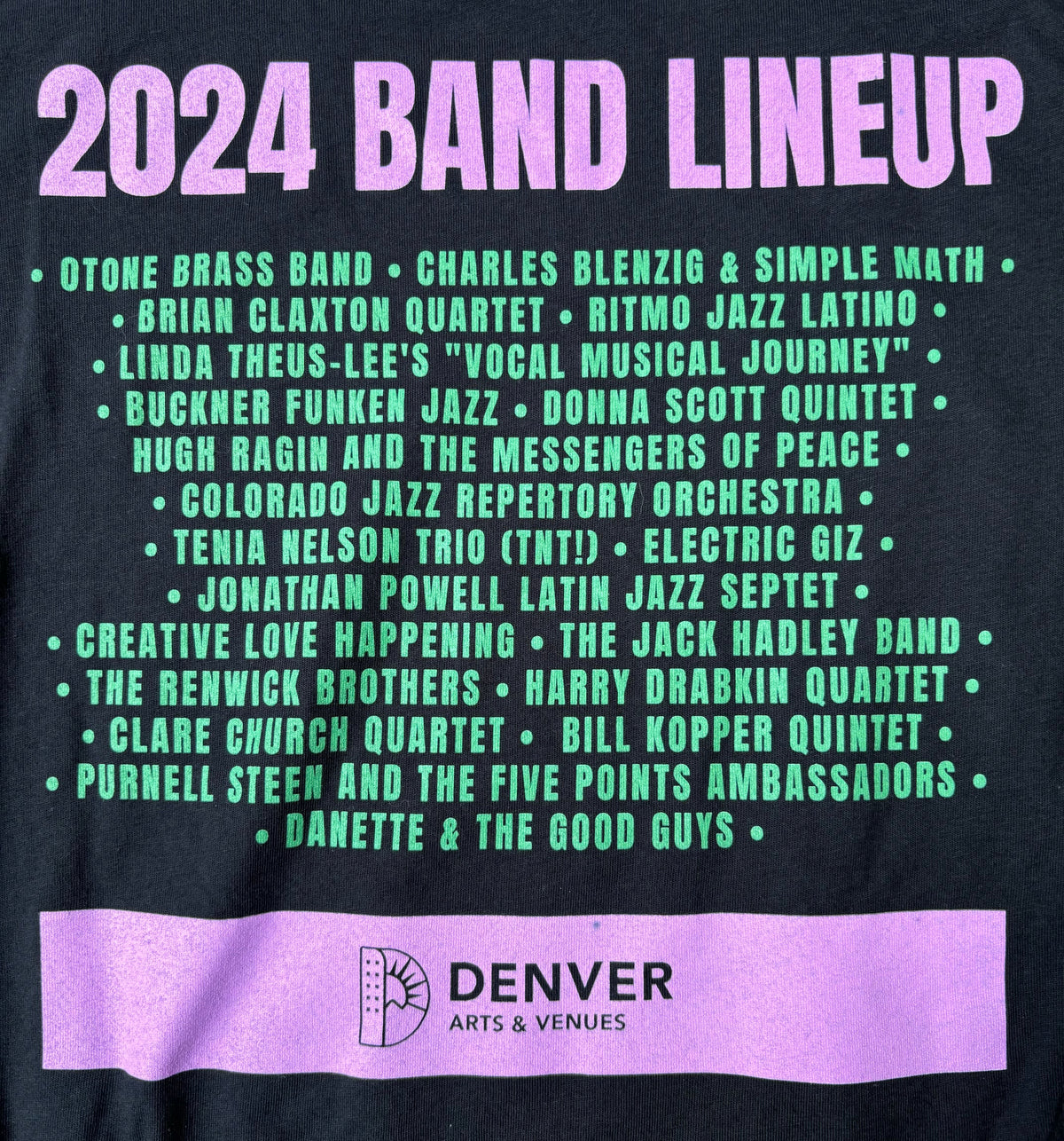 Official 2024 Denver Five Points Jazz Festival T-Shirt