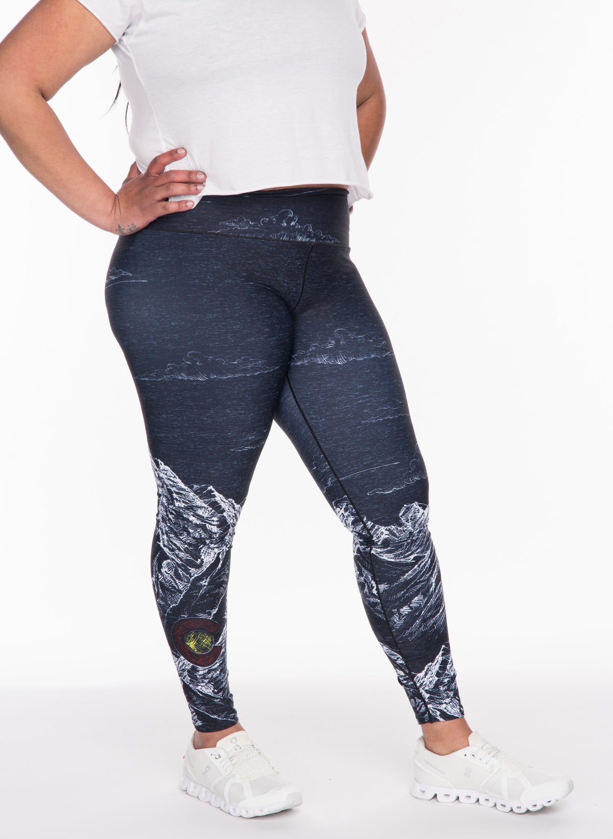 Yoga Pants Mountain Sketch
