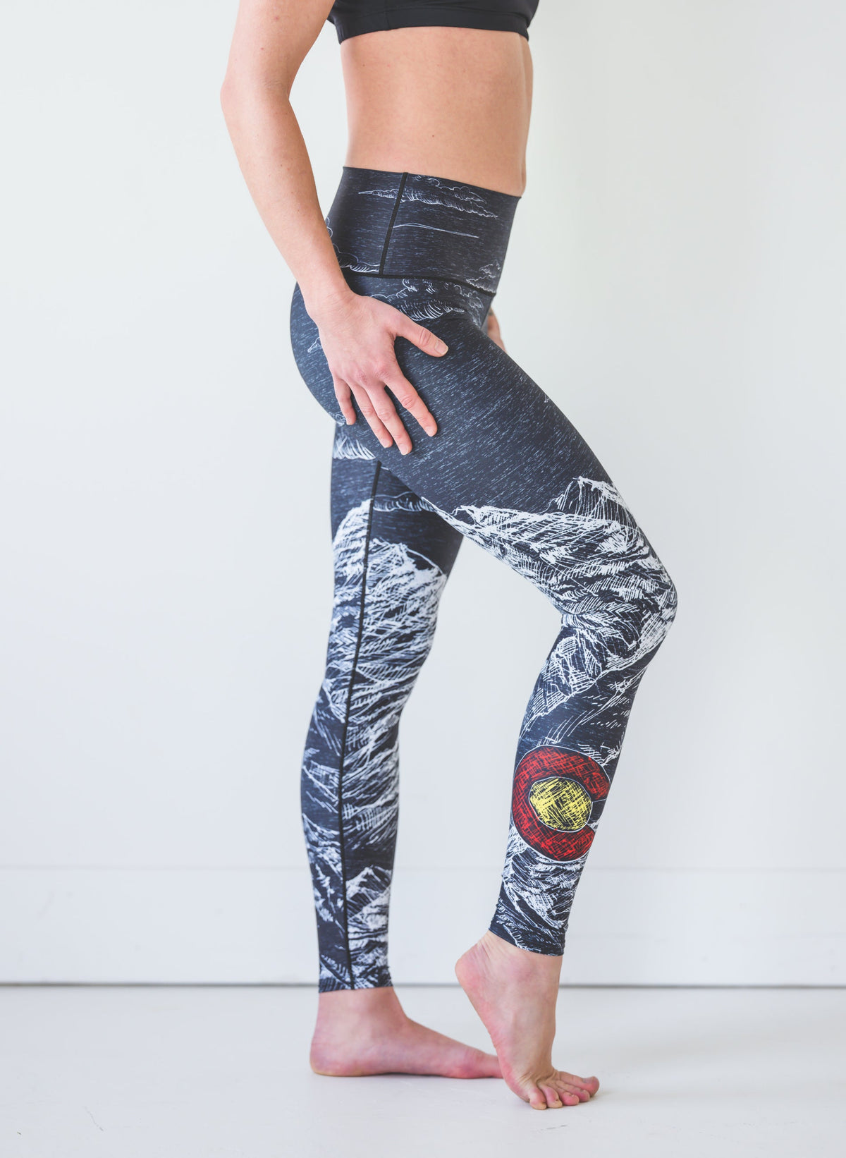 Yoga Pants Mountain Sketch