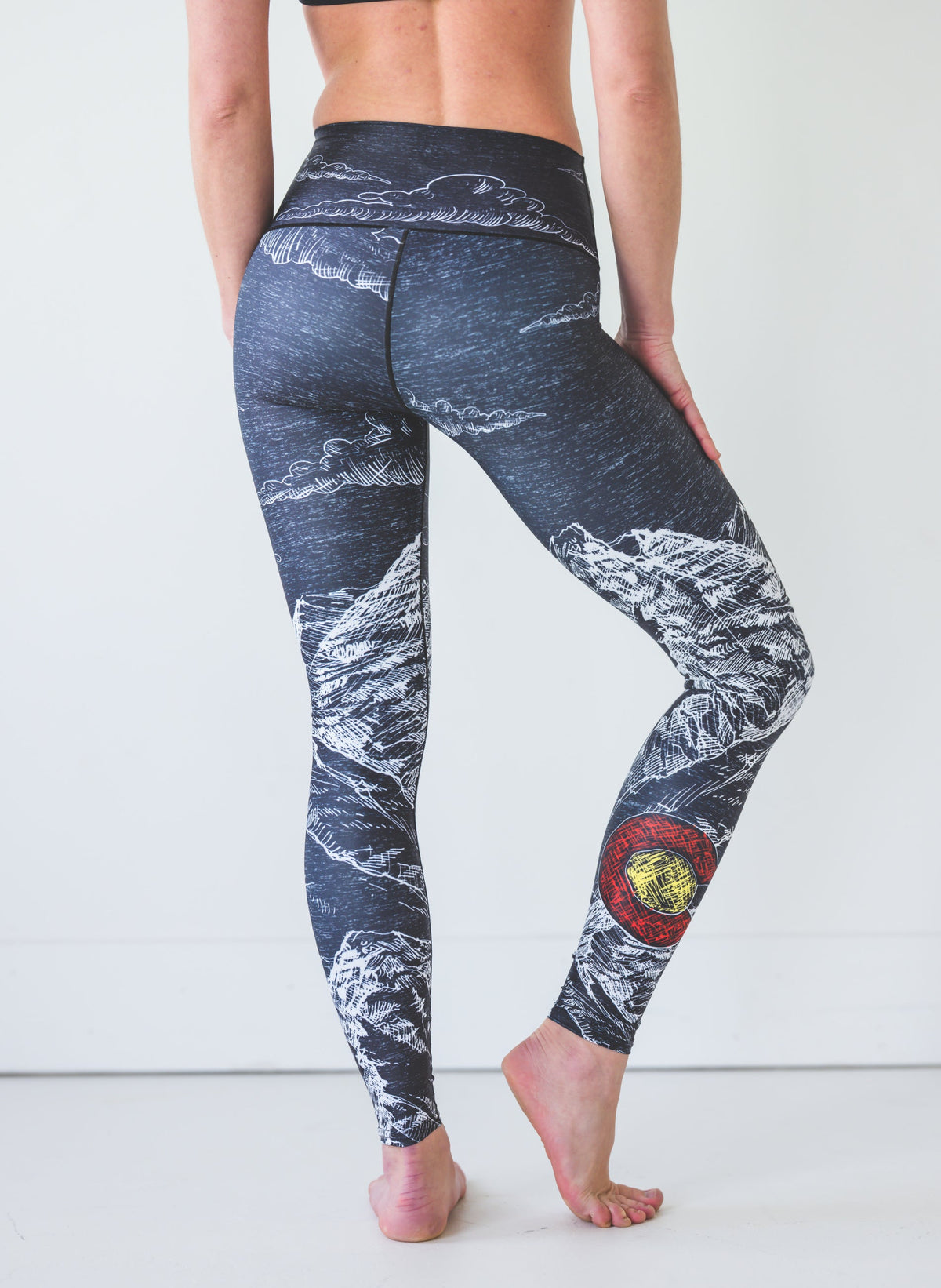 Yoga Pants Mountain Sketch
