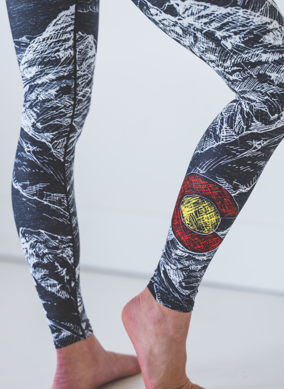 Yoga Pants Mountain Sketch