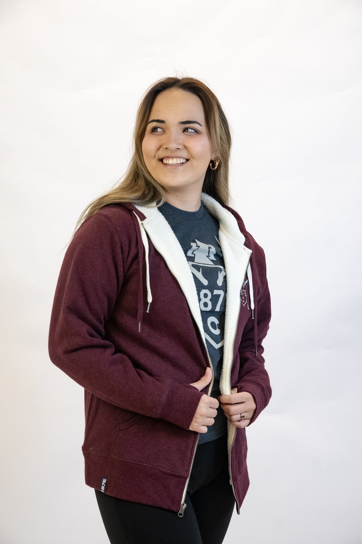 1876 | Trophy Zip Hoodie - Burgundy