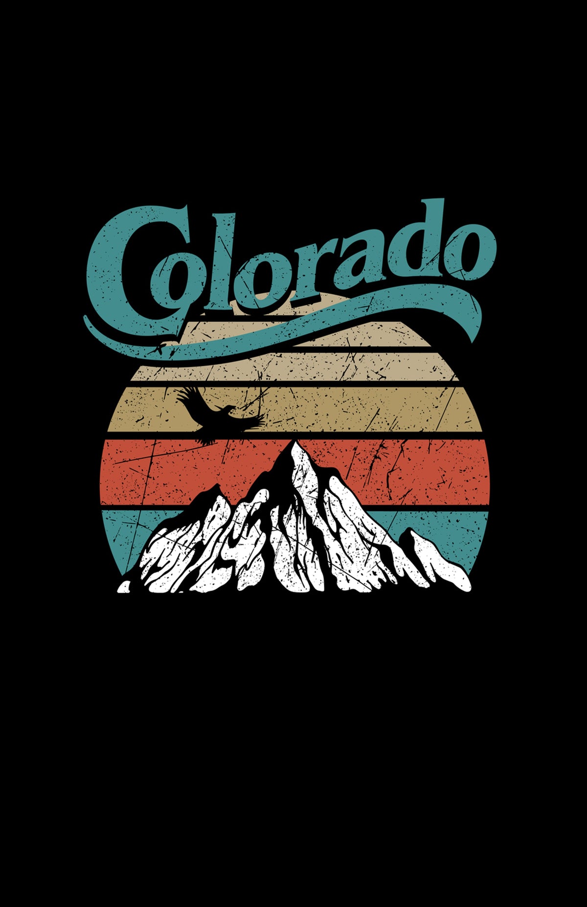 Colorado Mountain Crop Top Black