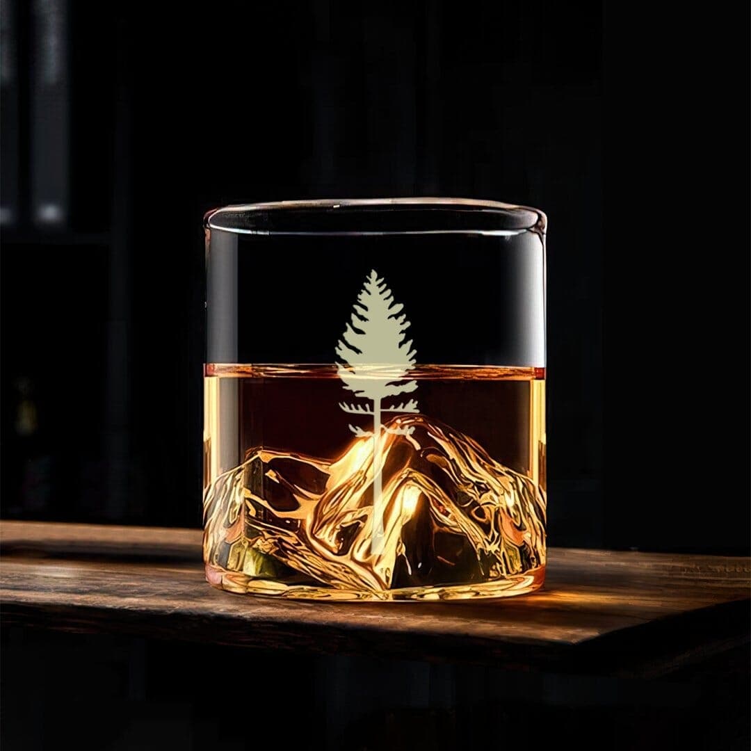 The Fourteener Mountain Whiskey Glass